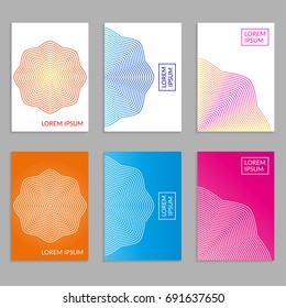 Cover Design set. Brochure template layout with gradients. Abstract minimal covers. Vector illustration.