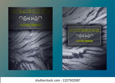 Cover design. The set can be used for book cover, notebook, art book, sketchbook, diary, magazine, catalog. Size a4. Autotrace. Vector Illustration. EPS 10.