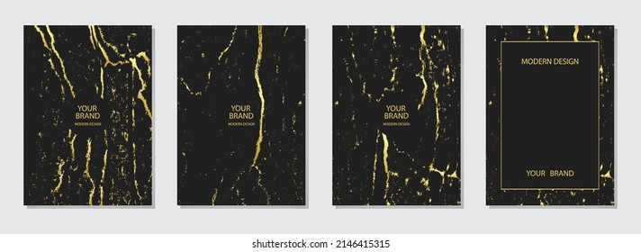 Conjunto de diseño de portada. Colección de plantillas verticales. Grunge la textura con grietas. Fondos geométricos. Diseño para folleto, catálogo, libro, afiche, volante, invitación con lugar para texto.