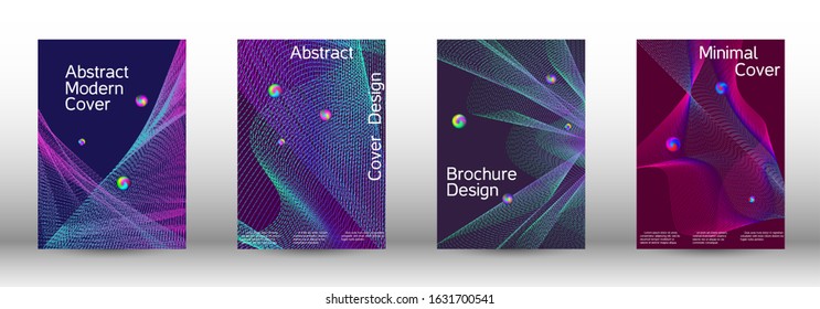   Cover design. Set of modern abstract musical backgrounds. Sound flyer for creating a fashionable  cover, banner, poster, booklet.