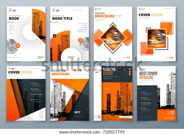Cover Design Set Orange Corporate Business Template Fur Stock Vektorgrafik Lizenzfrei