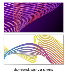 Cover design. Set of design templates. Creative backgrounds with abstract gradient wave lines, ribbons for creating trendy banner, poster