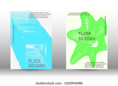 Cover design.  A set of trendy covers. Wave lines.Striped background.  Trendy geometric patterns. EPS10 Vector Design.