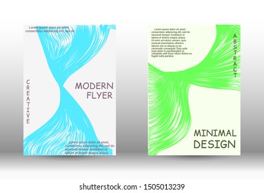 Cover design.  A set of trendy covers. Wave lines.Striped background.  Trendy geometric patterns. EPS10 Vector Design.