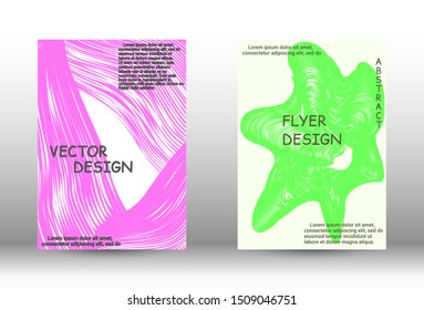 Cover design.  A set of trendy covers. Wave lines.Striped background.  Trendy geometric patterns. EPS10 Vector Design.