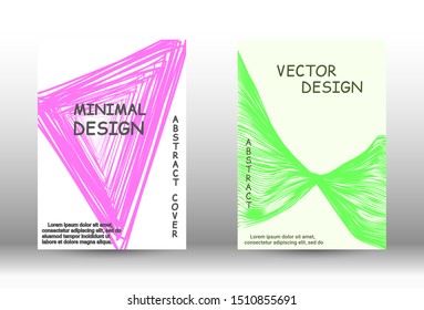 Cover design.  A set of trendy covers. Wave lines.Striped background.  Trendy geometric patterns. EPS10 Vector Design.