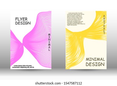 Cover design.  A set of trendy covers. Wave lines.Striped background.  Trendy geometric patterns. EPS10 Vector Design.