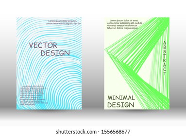 Cover design.  A set of trendy covers. Wave lines.Striped background.  Trendy geometric patterns. EPS10 Vector Design.