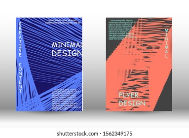 Cover design.  A set of trendy covers. Wave lines.Striped background.  Trendy geometric patterns. EPS10 Vector Design.