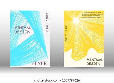 Cover design.  A set of trendy covers. Wave lines.Striped background.  Trendy geometric patterns. EPS10 Vector Design.