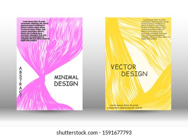 Cover design.  A set of trendy covers. Wave lines.Striped background.  Trendy geometric patterns. EPS10 Vector Design.