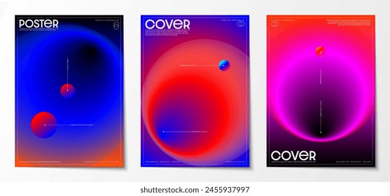 Cover design with space concept. Gradient colorful abstract graphic background collection set. Creative design for posters, brochures, and magazines. Vector illustration.