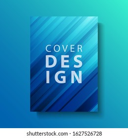 Cover design with straight diagonal lines and modern abstract color gradient. Template for brochures, posters, banners and cards. Vector illustration.