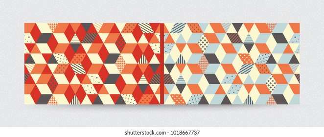 Cover design template. 3d blocks structure background. Vector illustration. 