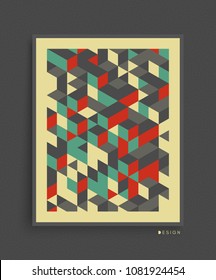 Cover design template. 3d blocks structure background. Vector illustration. 