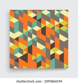 Plantilla de diseño de portada. Fondo de estructura de bloques 3d. Ilustración vectorial. 