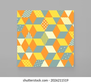 Cover design template. 3d blocks structure background. Vector illustration. 