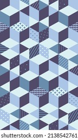 Plantilla de diseño de portada. Fondo de estructura de bloques 3d. Ilustración vectorial. 