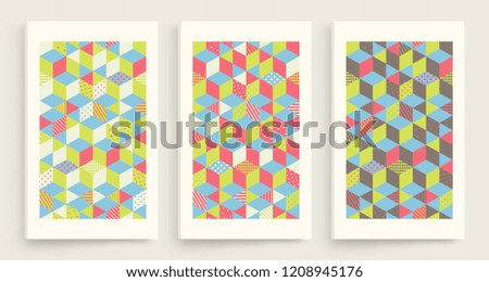 Cover design template. 3d blocks structure background. Vector illustration. 