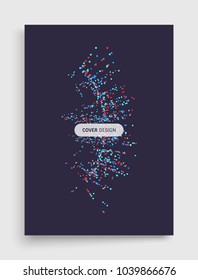 Cover design template. 3d connection structure. Virtual abstract background with particles. Futuristic technology style. Vector illustration for science, education, genetic and chemical compounds. 