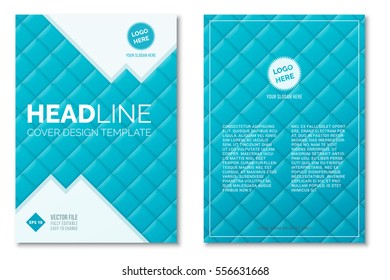 Cover Design Template in A4 size. Blue squares. Annual report brochure design vector. Flyer layout with abstract background