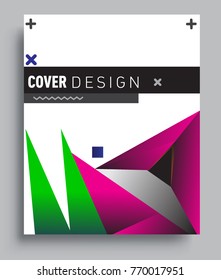 Cover design template with abstract design, arrangement of abstract lines and style graphic geometric elements. Applicable for placards, brochures, posters, covers and banners. Vector Design