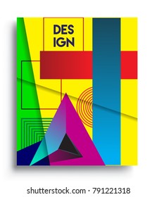 Cover design template with abstract design, arrangement of abstract lines and style graphic geometric elements. Applicable for placards, brochures, posters, covers and banners. Vector Design