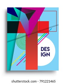 Cover design template with abstract design, arrangement of abstract lines and style graphic geometric elements. Applicable for placards, brochures, posters, covers and banners. Vector Design