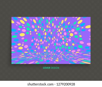 Cover design template. Abstract background with color circles. 3d vector illustration.