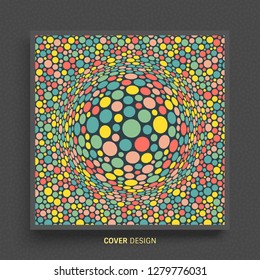 Cover design template. Abstract background with color circles. 3d vector illustration.