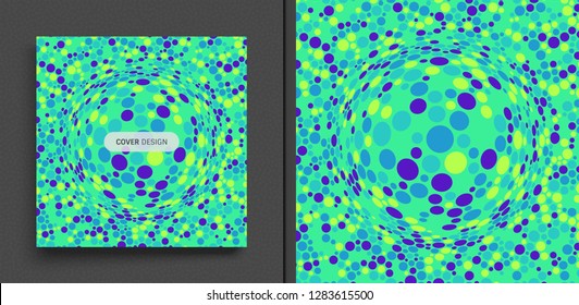 Modelo de design de capa. Fundo abstrato com círculos de cores. Ilustração de vetor 3d.