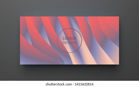 Cover design template. Abstract background with dynamic effect. Optical illusion of distortion of space. Modern pattern. 3d vector illustration for design. 