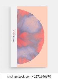 Cover design template. Abstract background with dynamic particles. Circular grid pattern. 3d vector illustration for business, science or technology.