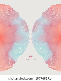 Cover design template. Abstract background with dynamic particles. Circular grid pattern. 3d vector illustration for business, science or technology.