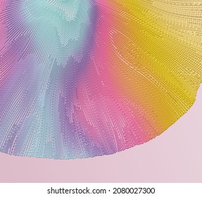 Cover design template. Abstract background with dynamic particles. Circular grid pattern. 3d vector illustration for business, science or technology.