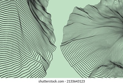 Cover design template. Abstract background with dynamic particles. Circular grid pattern. 3d vector illustration for business, science or technology.