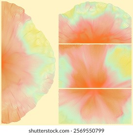 Cover design template. Abstract background with dynamic particles. Circular grid pattern. 3d vector illustration for business, science or technology.
