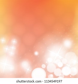 Cover Design Template with Abstract, Blurred, Colorful Background - Orange and Bright White