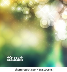Plantilla de diseño de portada con fondo abstracto, borroso y colorido - verde y amarillo