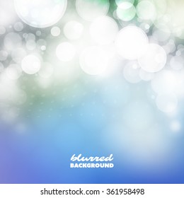 Cover Design Template with Abstract, Blurred, Colorful Background - Blue and White