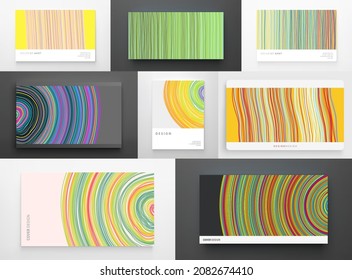 Cover design template. Abstract circular background with many thin lines. Irregular vertical lines pattern in perspective. Vector illustration for advertising, marketing or presentation.