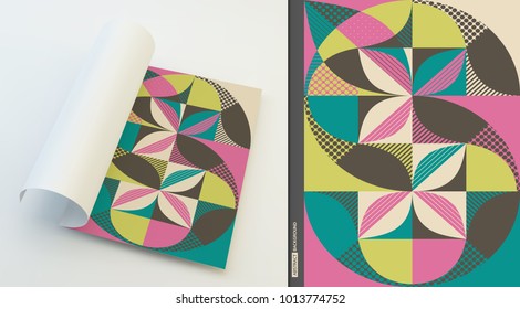Cover design template. Abstract colorful geometric design. Vector illustration. Can be used for advertising, marketing, presentation.