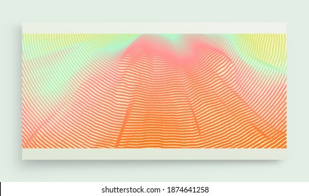 Cover design template. Abstract digital wave with dynamic particles. Sound wave. Big data visualization. 3d vector illustration for business, science or technology.