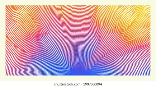 Cover design template. Abstract digital wave with dynamic particles. Sound wave. Big data visualization. 3d vector illustration for business, science or technology.