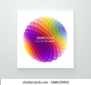 Plantilla de diseño de portada. Diseño geométrico abstracto. Ilustración vectorial de varios elementos superpuestos. Aplicable a banners, carteles, afiches, volantes. 