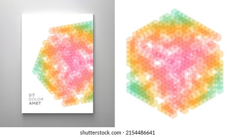 Cover design template. Abstract geometric element. 3d vector illustration for brochure, banner, flyer or presentation.