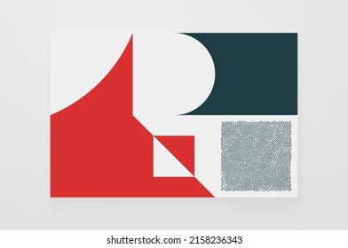 Cover design template. Abstract geometric pattern. Background of black dots randomly moving on backdrop.  Vector illustration for brochure, flyer, cover, poster, presentation or banner.