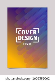 Cover design template with abstract gradient lines