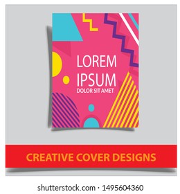 Cover design template with abstract lines modern different color gradient style on background for decoration presentation, brochure, catalog, poster, book, magazine etc.