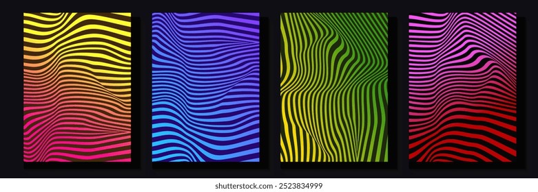 Cover design template with abstract lines color